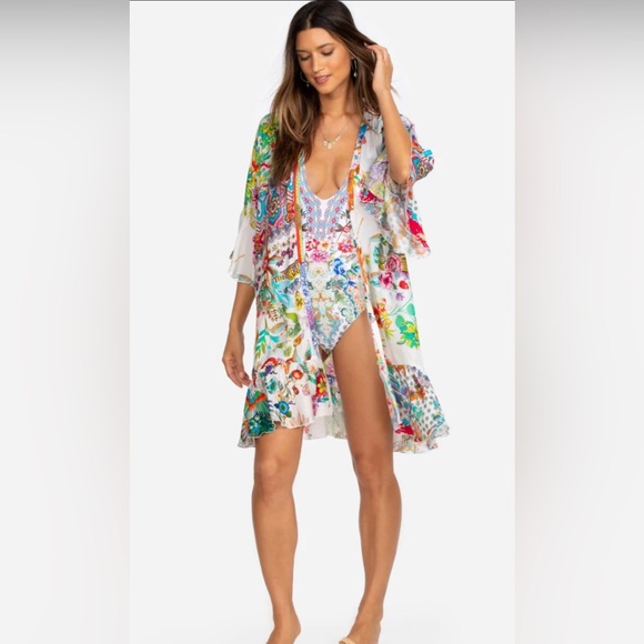 Johnny Was floral kimono blouse silk and rayon new without tag and label Size S - Picture 3 of 7